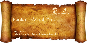 Ruska Lóránt névjegykártya