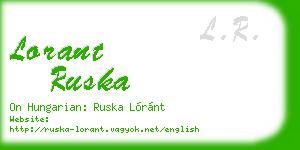 lorant ruska business card