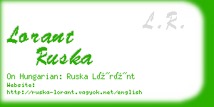 lorant ruska business card